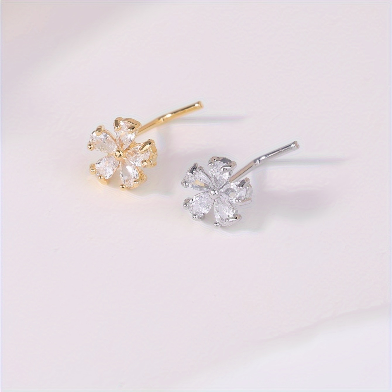 Women's Flower Nose Rings Studs, Hypoallergenic Jewelry